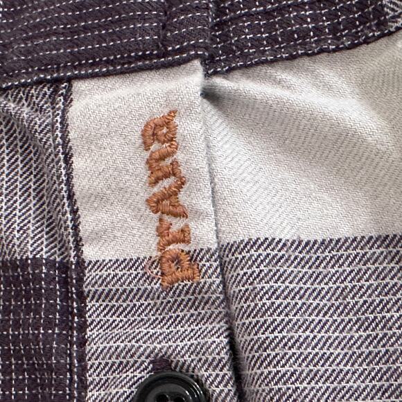 Prana Los Feliz Flannel Long Sleeve Button Up Shirt Charcoal Medium Slim - Picture 5 of 12